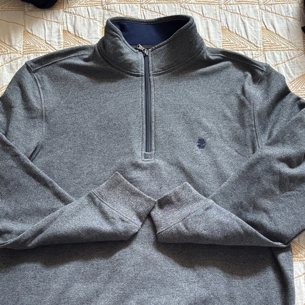 Men's Gray Half-Zip Sweater
